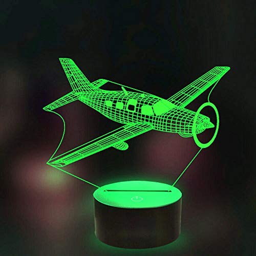 Jinson well 3D Flugzeug Nachtlicht licht Lampe optische led Nacht licht Illusion 7 Farbwechsel Touch Switch Tisch Schreibtisch Dekoration Lampen Acryl USB Spielzeug von Jinson well