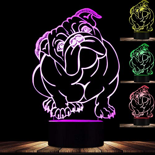 Jinson well 3D Französischer Bulldog Lampe led Illusion Nachtlicht, 7 Farbwechsel Touch Switch Tisch Schreibtisch Dekoration Lampen mit Acryl ABS Base USB Kabel Spielzeug von Jinson well