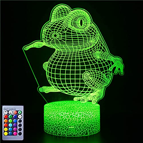 Jinson well 3D Frosch Nachtlicht Lampe optische Nacht licht Illusion 16 Farbwechsel Schreibtisch Dekoration Lampen Acryl USB Spielzeug von Jinson well