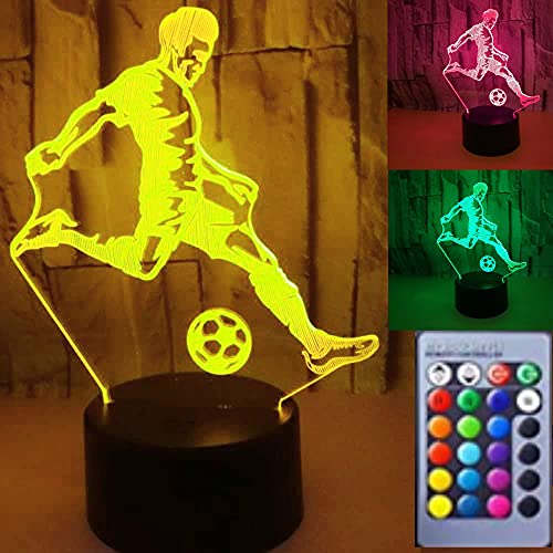 Jinson well 3D Fußball Fußballspieler Lampe licht optische Illusion led Nachtlicht, 7 Farbwechsel Tisch Schreibtisch Dekoration Lampen Acryl USB Spielzeug von Jinson well