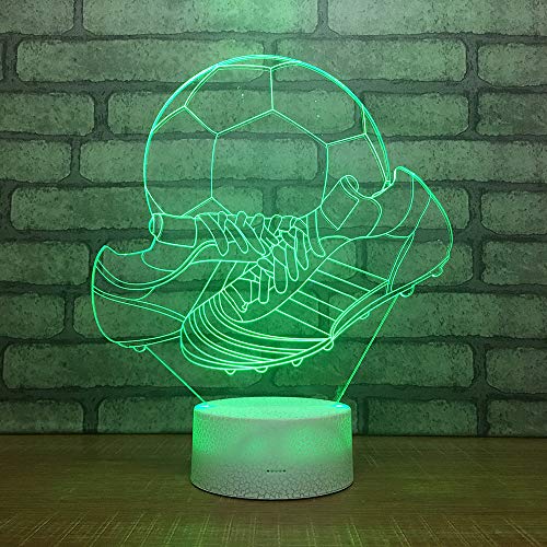 Jinson well 3D Fußball Schuhe Lampe led nacht licht Illusion led Nachtlicht, 7 Farbwechsel Touch Switch Tisch Schreibtisch Dekoration Lampen Acryl Base USB Kabel Spielzeug von Jinson well