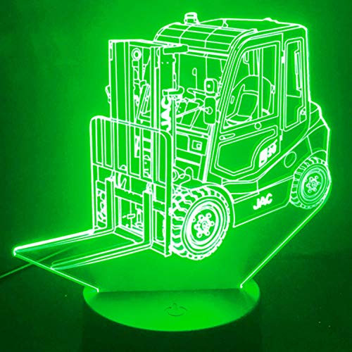 Jinson well 3D Gabelstapler Lampe optische Illusion Nachtlicht, 7 Farbwechsel Touch Switch Tisch Schreibtisch Dekoration Lampen mit Acryl Flat ABS USB Kabel Spielzeug von Jinson well