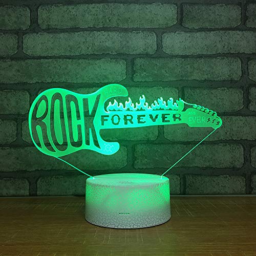 Jinson well 3D Gitarre Musik Lampe led Illusion Nachtlicht, 7 Farbwechsel Touch Switch Tisch Schreibtisch Dekoration Lampen nacht licht Acryl Base USB Kabel Spielzeug von Jinson well