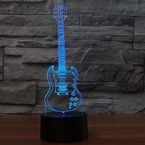 Jinson well 3D Gitarre Nachtlicht led Lampe optische Nacht licht Illusion 7 Farbwechsel Touch Switch Tisch Schreibtisch Dekoration Lampen Acryl USB Spielzeug von Jinson well