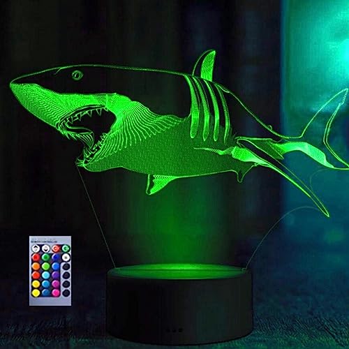 Jinson well 3D Hai Fische Lampe optische Illusion led Nachtlicht licht 16 Farbwechsel Tisch Schreibtisch Dekoration Lampen mit Acryl Flat Base USB Spielzeug Jinson well 3D Hai Fische Lampe optische Illusion led Nachtlicht licht 16 Farbwechsel Tisch Schreibtisch Dekoration Lampen mit Acryl Flat Base USB Spielzeug von Jinson well