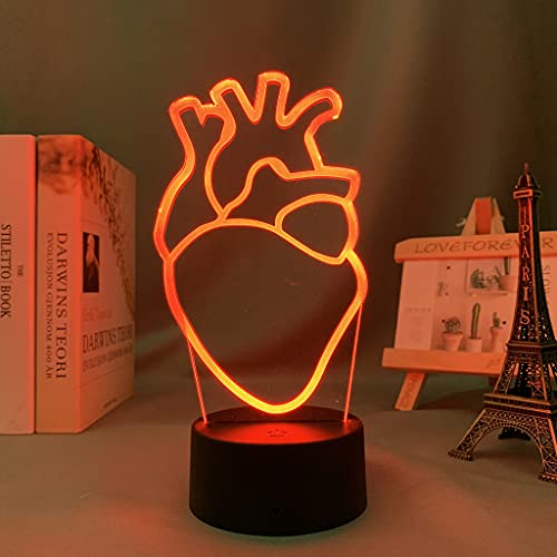 Jinson well 3D Herz Lampe optische Illusion Nachtlicht, 7 Farbwechsel Tisch Schreibtisch Dekoration Lampen Acryl USB Spielzeug von Jinson well