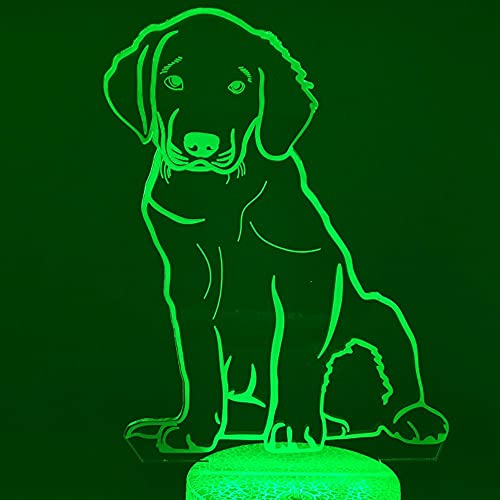 Jinson well 3D Hund Lampe led Illusion Nachtlicht, 7 Farbwechsel Touch Switch Tisch Schreibtisch Dekoration Lampen perfekte mit Acryl ABS Base USB Kabel Spielzeug von Jinson well