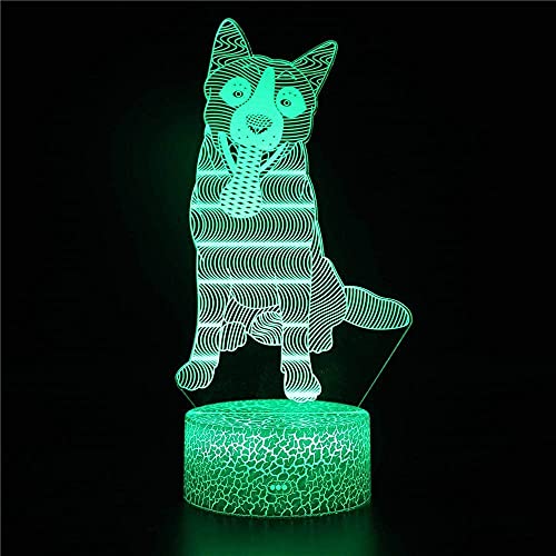 Jinson well 3D Hund Lampe optische Illusion Nachtlicht, 16 Farbwechsel Tisch Schreibtisch Dekoration Lampen Acryl USB Spielzeug von Jinson well