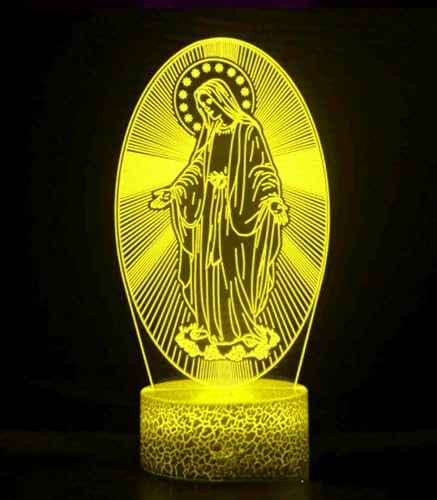 Jinson well 3D Jungfrau Maria Lampe optische Illusion Nachtlicht, 7 Farbwechsel Touch Switch Tisch Schreibtisch Dekoration Lampen mit Acryl USB Kabel Spielzeug Jinson well 3D Jungfrau Maria Lampe optische Illusion Nachtlicht, 7 Farbwechsel Touch Switch Tisch Schreibtisch Dekoration Lampen mit Acryl USB Kabel Spielzeug von Jinson well