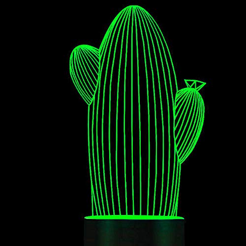 Jinson well 3D Kaktus Lampe optische Illusion Nachtlicht, 7 Farbwechsel Tisch Schreibtisch Dekoration Lampen perfekte mit Acryl Flat ABS Base USB Spielzeug von Jinson well
