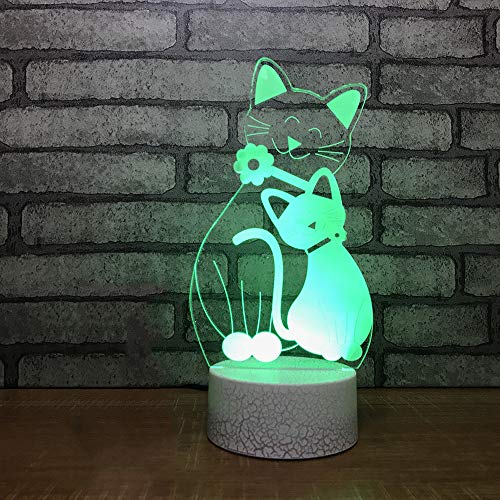 Jinson well 3D Katze Lampe optische Illusion Nachtlicht, 7 Farbwechsel Touch Switch Tisch Schreibtisch Dekoration Lampen perfekte Acryl USB Spielzeug von Jinson well
