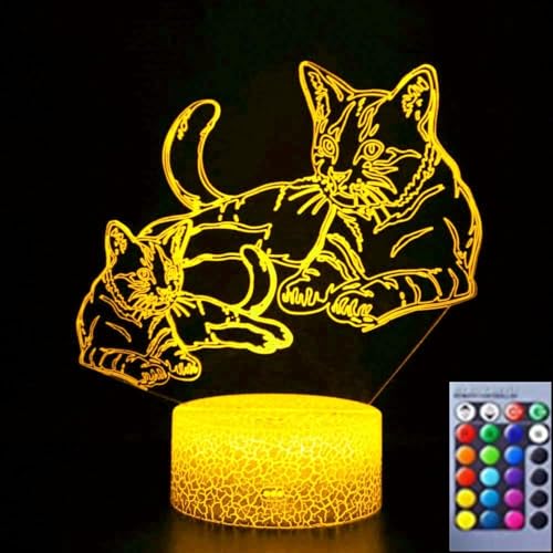 Jinson well 3D Katze led Lampe optische Illusion licht Nachtlicht 16 Farbwechsel Tisch Schreibtisch Dekoration Lampen Acryl Flat ABS USB Kabel kreatives Spielzeug von Jinson well