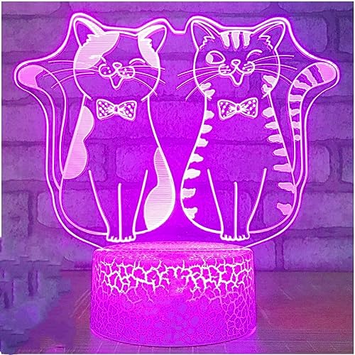 Jinson well 3D Katze led licht Lampe optische Illusion Nachtlicht, 7 Farbwechsel Touch Switch Tisch Schreibtisch Dekoration Lampen Acryl Flat ABS USB Kabel kreatives Spielzeug von Jinson well