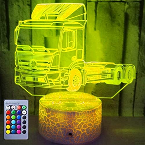 Jinson well 3D LKW Auto Lampe led Illusion Nachtlicht 16 Farbwechsel Switch Tisch Schreibtisch Dekoration Lampen Acryl ABS Base USB Kabel Spielzeug von Jinson well