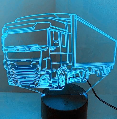 Jinson well 3D LKW Auto Lampe optische Illusion Nachtlicht, 7 Farbwechsel Touch Switch Tisch Schreibtisch Dekoration Lampen mit Acryl Flat ABS USB Kabel Spielzeug von Jinson well