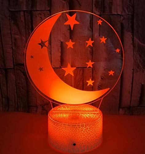 Jinson well 3D Mond Stern Nachtlicht Lampe optische Nacht licht Illusion 7 Farbwechsel Touch Switch Tisch Schreibtisch Dekoration Lampen Acryl USB Spielzeug Jinson well 3D Mond Stern Nachtlicht Lampe optische Nacht licht Illusion 7 Farbwechsel Touch Switch Tisch Schreibtisch Dekoration Lampen Acryl USB Spielzeug von Jinson well