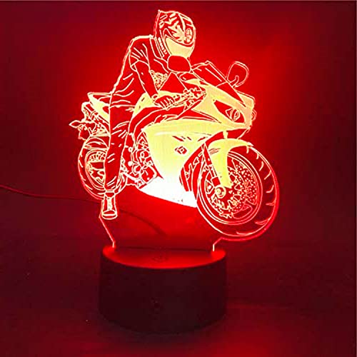 Jinson well 3D Motorrad Auto Lampe led Illusion Nachtlicht nacht licht, 7 Farbwechsel Touch Switch Tisch Schreibtisch Dekoration Lampen Acryl ABS Base USB Kabel Spielzeug geschenk von Jinson well