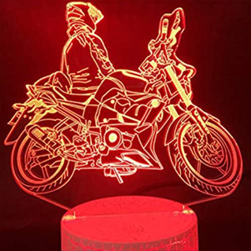 Jinson well 3D Motorrad Auto Lampe led Illusion Nachtlicht nacht licht, 7 Farbwechsel Touch Switch Tisch Schreibtisch Dekoration Lampen Acryl ABS Base USB Kabel Spielzeug geschenk von Jinson well