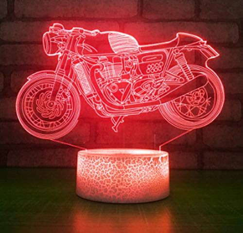 Jinson well 3D Motorrad Auto led Lampe optische Illusion Nachtlicht, 7 Farbwechsel Touch Switch Tisch Schreibtisch Dekoration Lampen mit Acryl Flat ABS USB Kabel Spielzeug von Jinson well