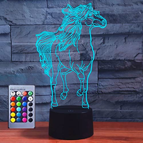 Jinson well 3D Pferd Lampe led nacht licht Illusion Nachtlicht 16 Farbwechsel Tisch Schreibtisch Dekoration Lampen mit Acryl Base USB Kabel Spielzeug von Jinson well