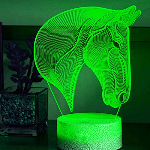 Jinson well 3D Pferd Lampe led optische Illusion Nachtlicht nacht licht 7 Farbwechsel Touch Switch Tisch Schreibtisch Dekoration Lampen mit Acryl USB Kabel Spielzeug von Jinson well