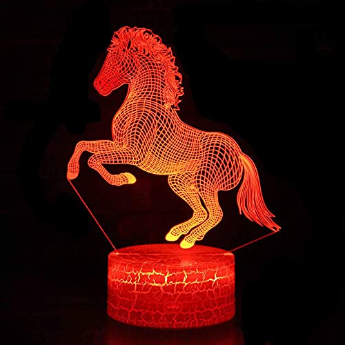 Jinson well 3D Pferd Lampe optische Illusion led nacht licht Nachtlicht 7 Farbwechsel Touch Switch Tisch Schreibtisch Dekoration Lampen mit Acryl Flat USB Kabel Spielzeug von Jinson well