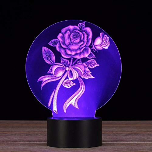 Jinson well 3D Rose Nachtlicht Lampe optische Nacht licht Illusion 7 Farbwechsel Touch Switch Tisch Schreibtisch Dekoration Lampen mit Acryl USB Spielzeug von Jinson well