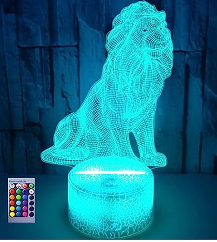 Jinson well 3D Tiger löwe Nachtlicht led Lampe optische led Nacht licht Illusion 16 Farbwechsel Tisch Schreibtisch Dekoration Lampen mit Acryl Flat Base USB Spielzeug von Jinson well