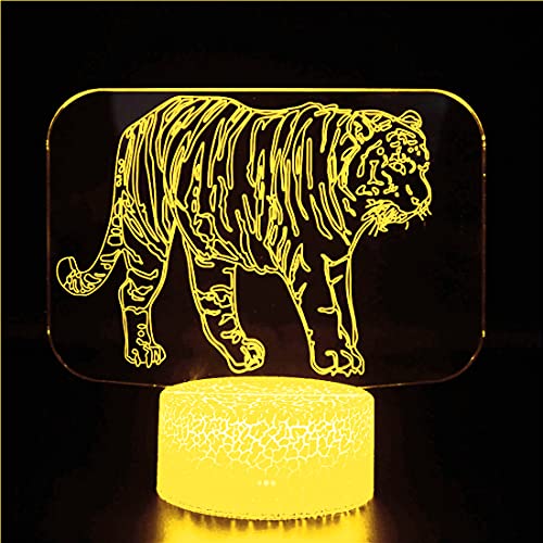 Jinson well 3D Tiger löwe Nachtlicht led Lampe optische led Nacht licht Illusion 7 Farbwechsel Touch Switch Tisch Schreibtisch Dekoration Lampen mit Acryl Flat Base USB Spielzeug von Jinson well