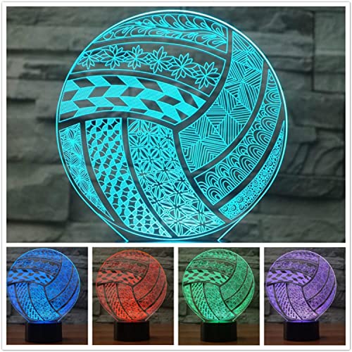 Jinson well 3D Volleyball Lampe optische Illusion led licht Nachtlicht 7 Farbwechsel Touch Switch Tisch Schreibtisch Dekoration Lampen mit Acryl Flat ABS Base USB Kabel Spielzeug von Jinson well