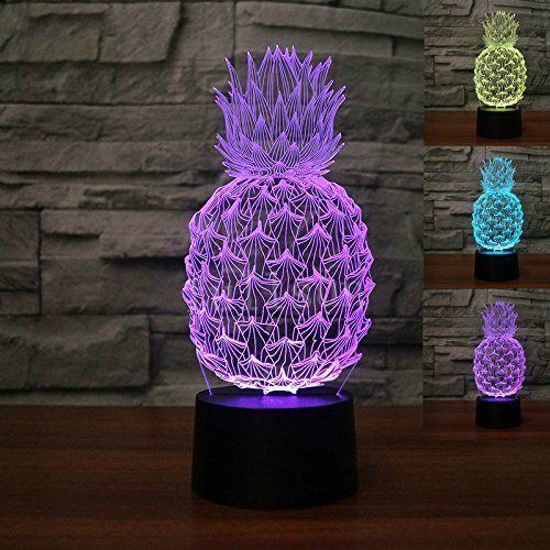 Jinson well 3D ananas Nachtlicht Lampe optische Nacht licht Illusion 7 Farbwechsel Touch Switch Tisch Schreibtisch Dekoration Lampen mit Acryl Flat ABS Base USB Spielzeug von Jinson well