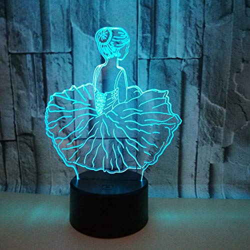 Jinson well 3D ballett engel Lampe led nacht licht optische Illusion Nachtlicht 7 Farbwechsel Touch Switch Tisch Schreibtisch Dekoration Lampen mit Acryl Flat Base USB Kabel Spielzeug von Jinson well