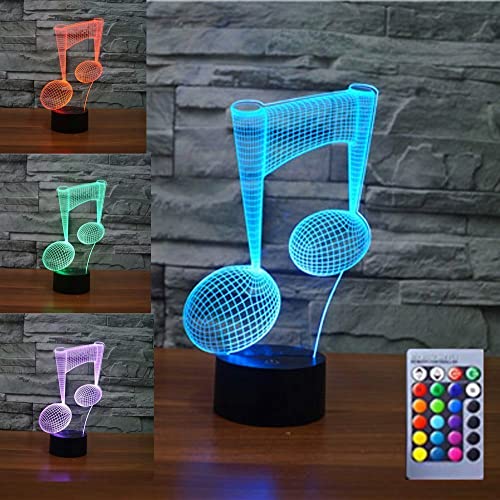 Jinson well 3D das symbol der musik Lampe optische Illusion Nachtlicht 16 Farbwechsel Tisch Schreibtisch Dekoration Lampen mit Acryl Flat USB Spielzeug von Jinson well