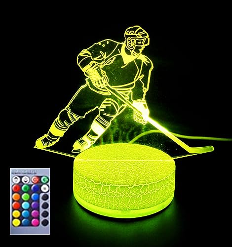 Jinson well 3D eishockey spieler Nachtlicht Lampe optische Nacht licht Illusion 16 Farbwechsel Tisch Schreibtisch Dekoration Lampen perfekte mit Acryl Flat USB Spielzeug von Jinson well