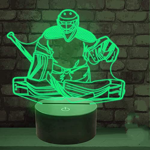 Jinson well 3D eishockey spieler Nachtlicht Lampe optische Nacht licht Illusion 7 Farbwechsel Touch Switch Tisch Schreibtisch Dekoration Lampen perfekte mit Acryl Flat USB Spielzeug von Jinson well