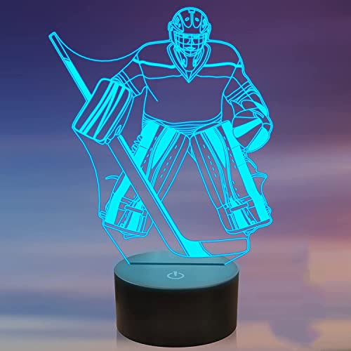Jinson well 3D eishockey spieler Nachtlicht Lampe optische Nacht licht Illusion 7 Farbwechsel Touch Switch Tisch Schreibtisch Dekoration Lampen perfekte mit Acryl Flat USB Spielzeug von Jinson well