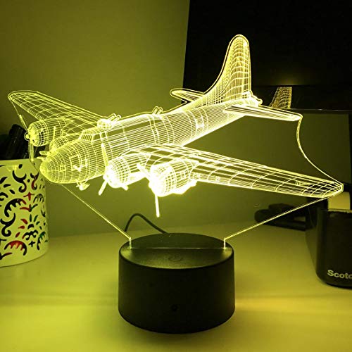 Jinson well 3D flugzeug Nachtlicht Lampe optische led Nacht licht Illusion 7 Farbwechsel Touch Switch Tisch Schreibtisch Dekoration Lampen Acryl USB Spielzeug von Jinson well