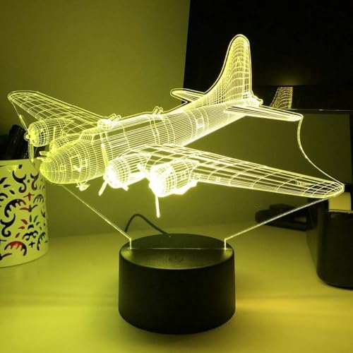 Jinson well 3D flugzeug Nachtlicht Lampe optische led Nacht licht Illusion 7 Farbwechsel Touch Switch Tisch Schreibtisch Dekoration Lampen Acryl USB Spielzeug von Jinson well
