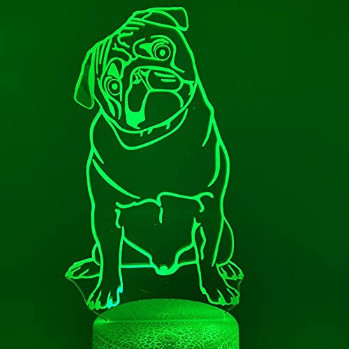 Jinson well 3D französische bulldogge Nachtlicht Lampe optische Nacht licht Illusion 7 Farbwechsel Schreibtisch Dekoration Lampen Acryl USB Spielzeug von Jinson well