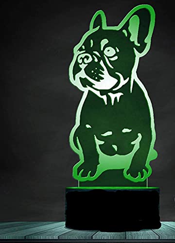 Jinson well 3D französische bulldogge hund Lampe optische Illusion Nachtlicht, 7 Farbwechsel Touch Switch Tisch Schreibtisch Dekoration Lampen perfekte mit Acryl USB Spielzeug von Jinson well