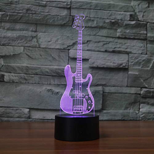 Jinson well 3D gitarre Lampe optische Illusion led Nachtlicht licht, 7 Farbwechsel Touch Switch Tisch Schreibtisch Dekoration Lampen perfekte mit Acryl Flat ABS Base USB kreatives Spielzeug von Jinson well