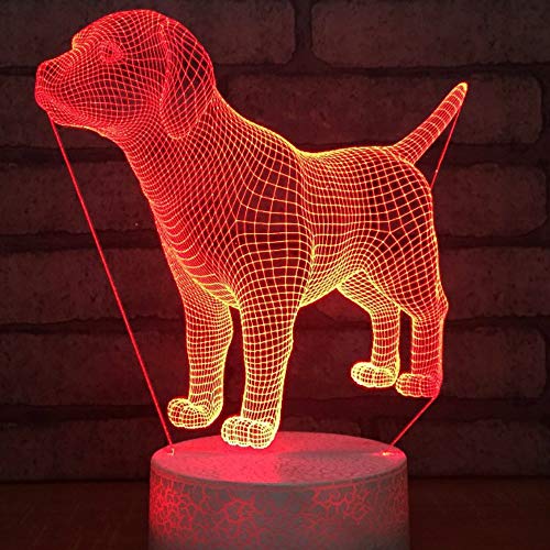 Jinson well 3D hund Lampe optische Illusion Nachtlicht, 7 Farbwechsel Touch Switch Tisch Schreibtisch Dekoration Lampen mit Acryl Flat ABS USB Kabel Spielzeug von Jinson well