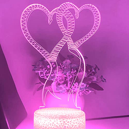 Jinson well 3D liebe herz geste Nachtlicht Lampe optische Nacht licht Illusion 7 Farbwechsel Touch Switch Tisch Schreibtisch Dekoration Lampen perfekte mit Acryl Base USB Spielzeug von Jinson well