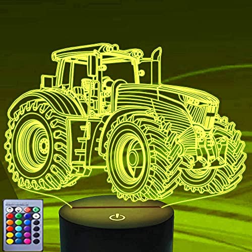 Jinson well 3D lkw bagger traktor Lampe nacht licht optische Illusion led Nachtlicht 16 Farbwechsel Touch Switch Tisch Schreibtisch Dekoration Lampen mit Acryl USB Spielzeug von Jinson well