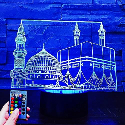 Jinson well 3D muslim allah Lampe optische Illusion led Nachtlicht licht 16 Farbwechsel Tisch Schreibtisch Dekoration Lampen mit Acryl Flat Base USB Spielzeug von Jinson well