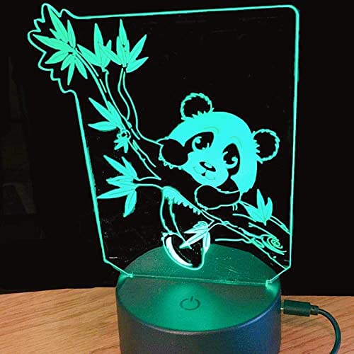 Jinson well 3D panda Lampe optische Illusion Nachtlicht licht 7 Farbwechsel Touch Switch Tisch Schreibtisch Dekoration Lampen mit Acryl Flat ABS Base USB Kabel kreatives Spielzeug von Jinson well