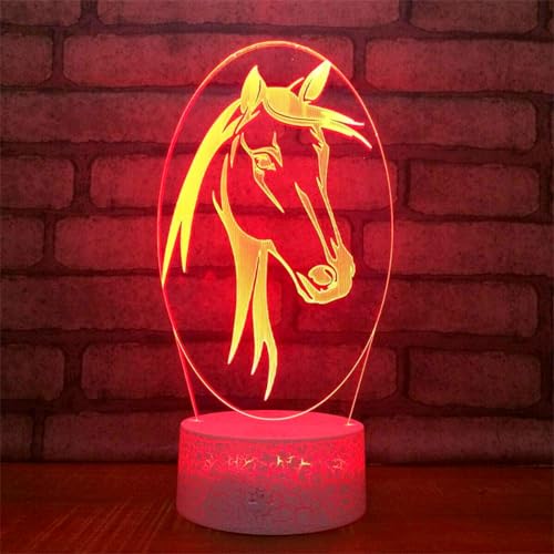 Jinson well 3D pferd Nachtlicht led Lampe optische Nacht licht Illusion 7 Farbwechsel Touch Switch Tisch Schreibtisch Dekoration Lampen perfekte mit Acryl Flat ABS Base USB Spielzeug von Jinson well