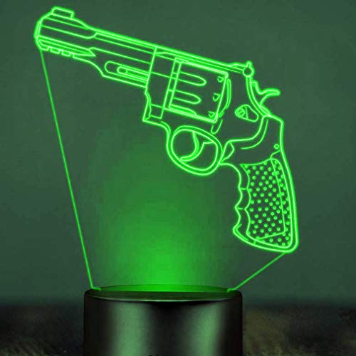 Jinson well 3D pistole gewehr Waffe gun led Lampe optische Illusion Nachtlicht, 7 Farbwechsel Tisch Schreibtisch Dekoration Lampen perfekte mit Acryl Flat ABS Base USB Spielzeug von Jinson well