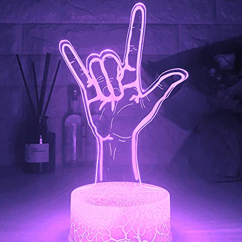 Jinson well 3D rock 'n' roll gesten Lampe optische Illusion Nachtlicht, 7 Farbwechsel Touch Switch Tisch Schreibtisch Dekoration Lampen Acryl Flat USB Spielzeug von Jinson well
