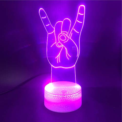 Jinson well 3D rock 'n' roll gesten Lampe optische Illusion Nachtlicht, 7 Farbwechsel Touch Switch Tisch Schreibtisch Dekoration Lampen Acryl Flat USB Spielzeug von Jinson well